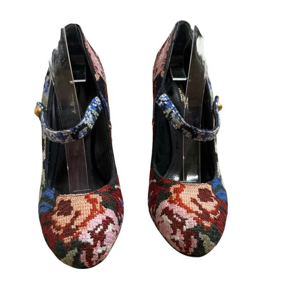 Dolce & Gabbana Floral Tapestry Mary Jane Heels Multicolor Baroque Pumps EU 37.5 - Picture 5 of 8